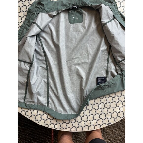 Nautica Medium Mens Green Water-Resistant Wind Jacket - Picture 3 of 4